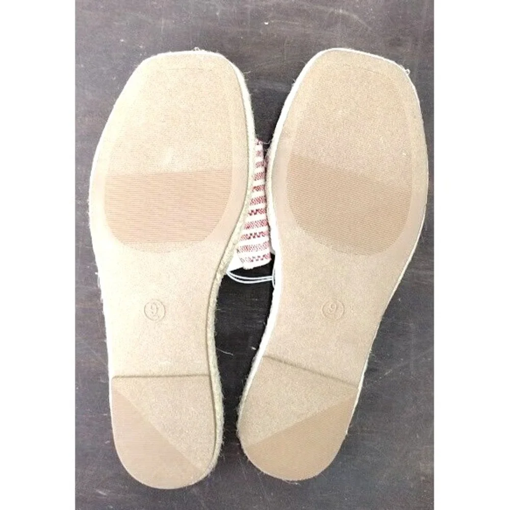 Universal Thread Women's Red White Striped Espadrille Slide Sandals Size‎ 9